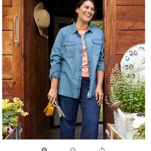 L.L. Bean Women’s Blue Denim Shirt, Size M